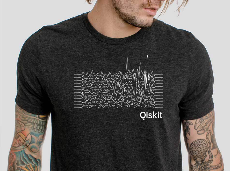 Quantum computing data representing the letter "Q" styled like the Unknown Pleasures album artwork.